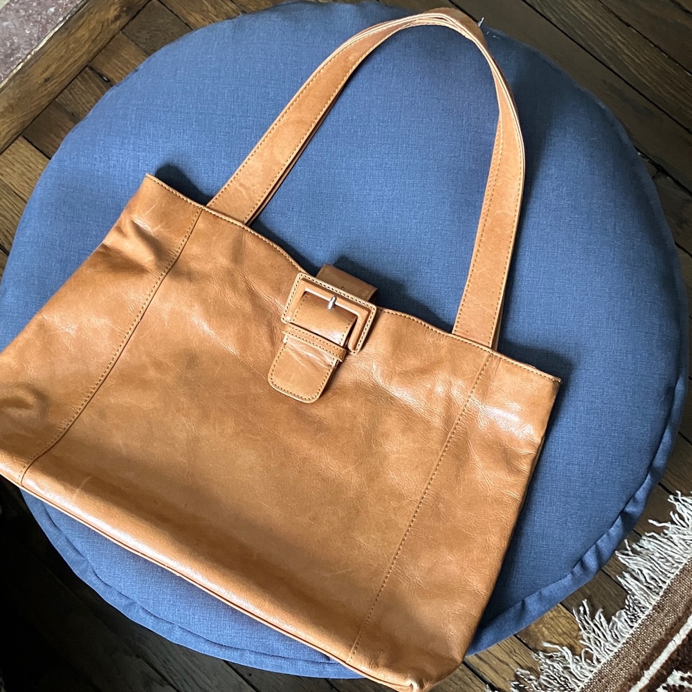 Hobo leather tote, brown